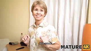 MATURE4K&period; Maid is middle-aged and she is mans type so he goes gender mature